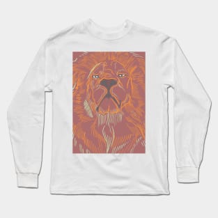 Lion head digital hand drawn illustration Long Sleeve T-Shirt
